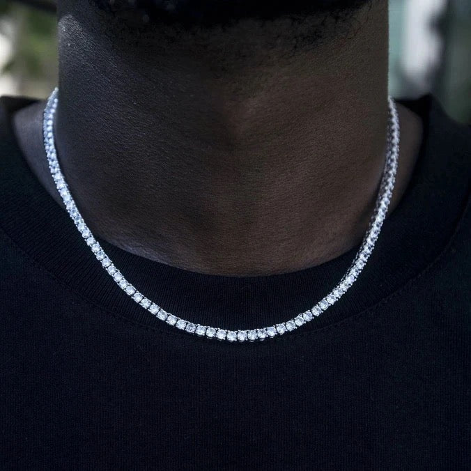 MOISSANITE TENNIS MILLIONAIRE KETTING 3MM - WITGOUD