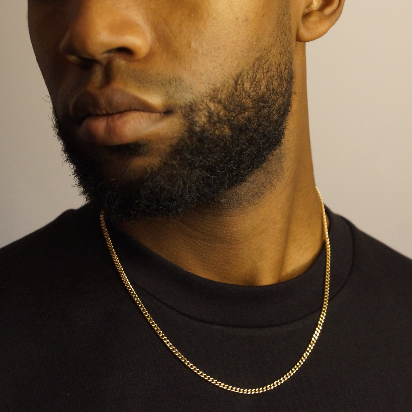 CLEAN CUBAN KETTING 3MM - 18K GOUD