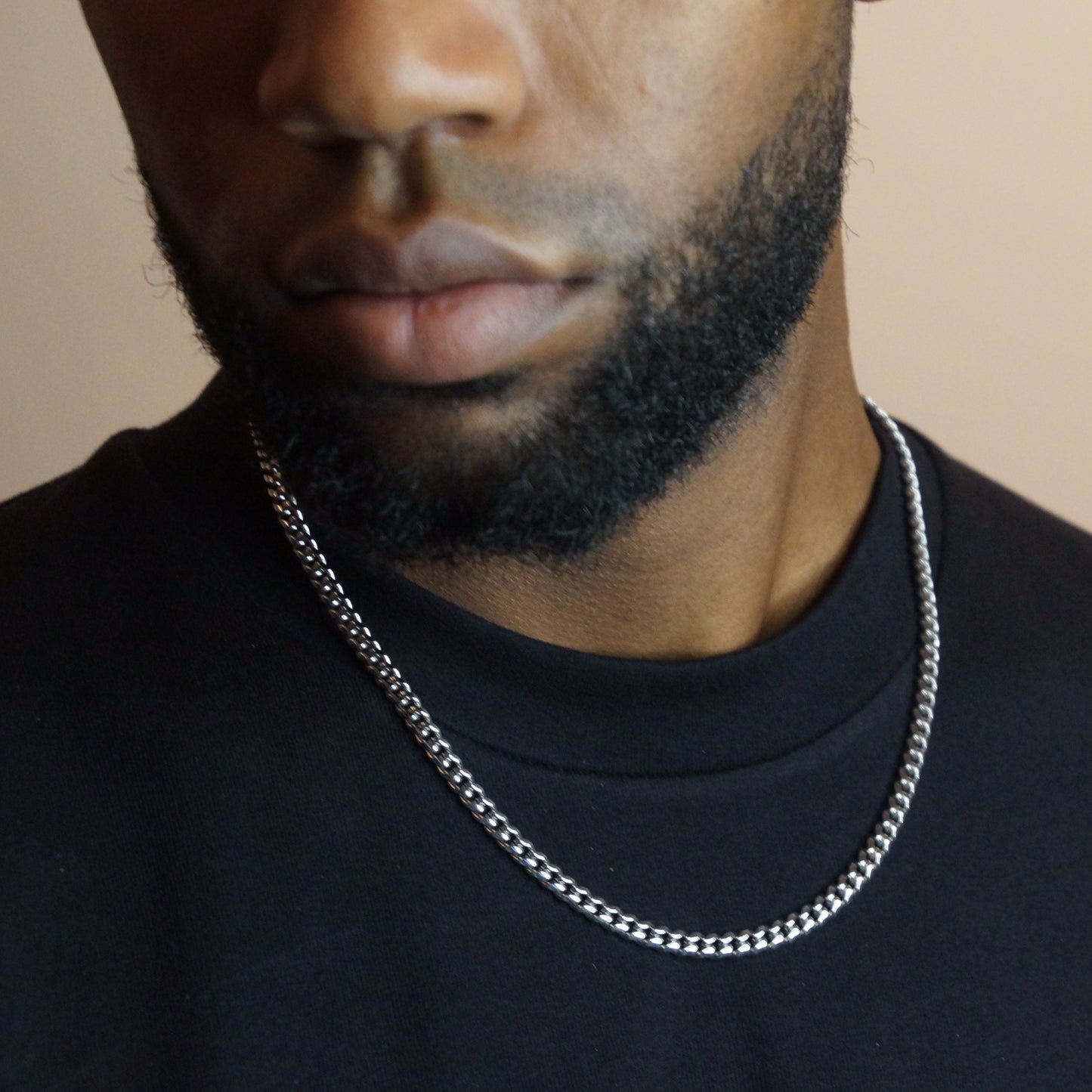 CLEAN CUBAN KETTING 5MM - WITGOUD