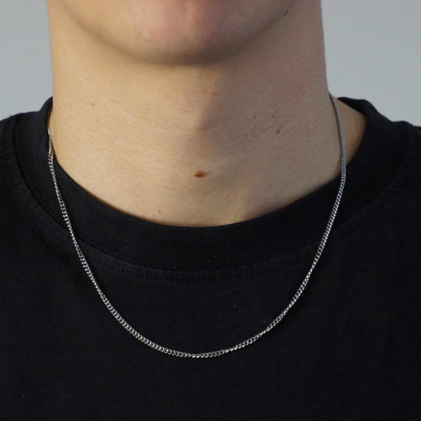 CLEAN CUBAN KETTING 2MM - WITGOUD