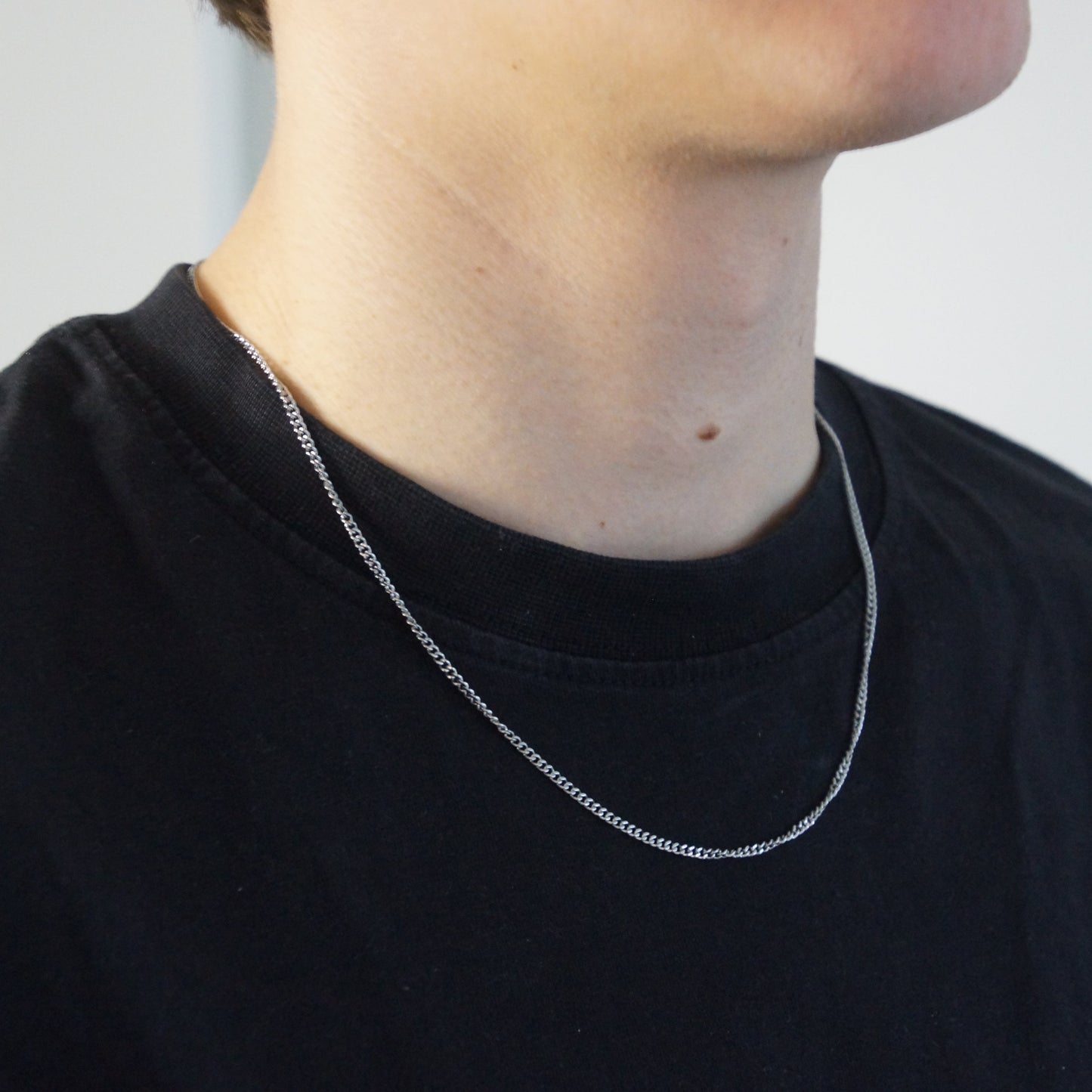CLEAN CUBAN KETTING 2MM - WITGOUD