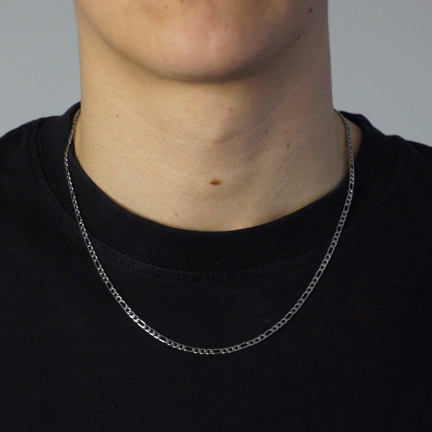 CLEAN FIGARO KETTING 3MM - WITGOUD