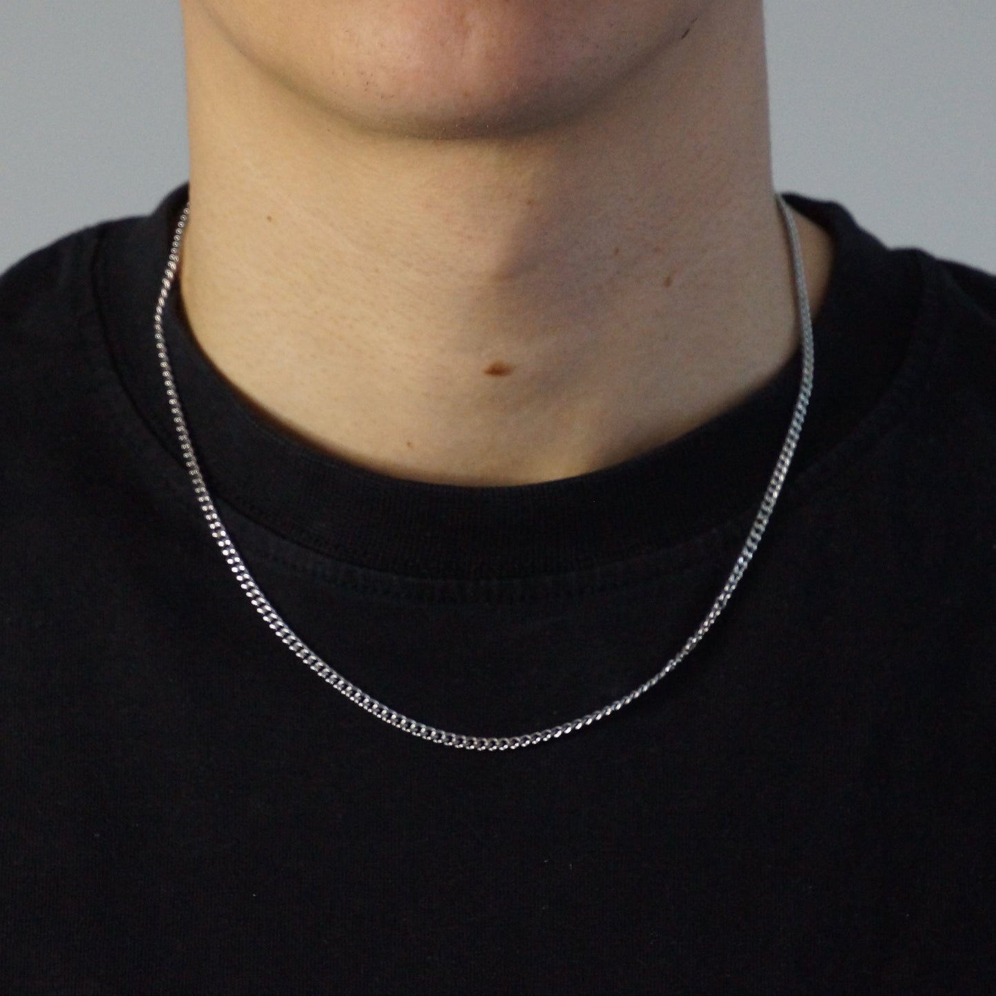 CLEAN CUBAN KETTING 3MM - WITGOUD