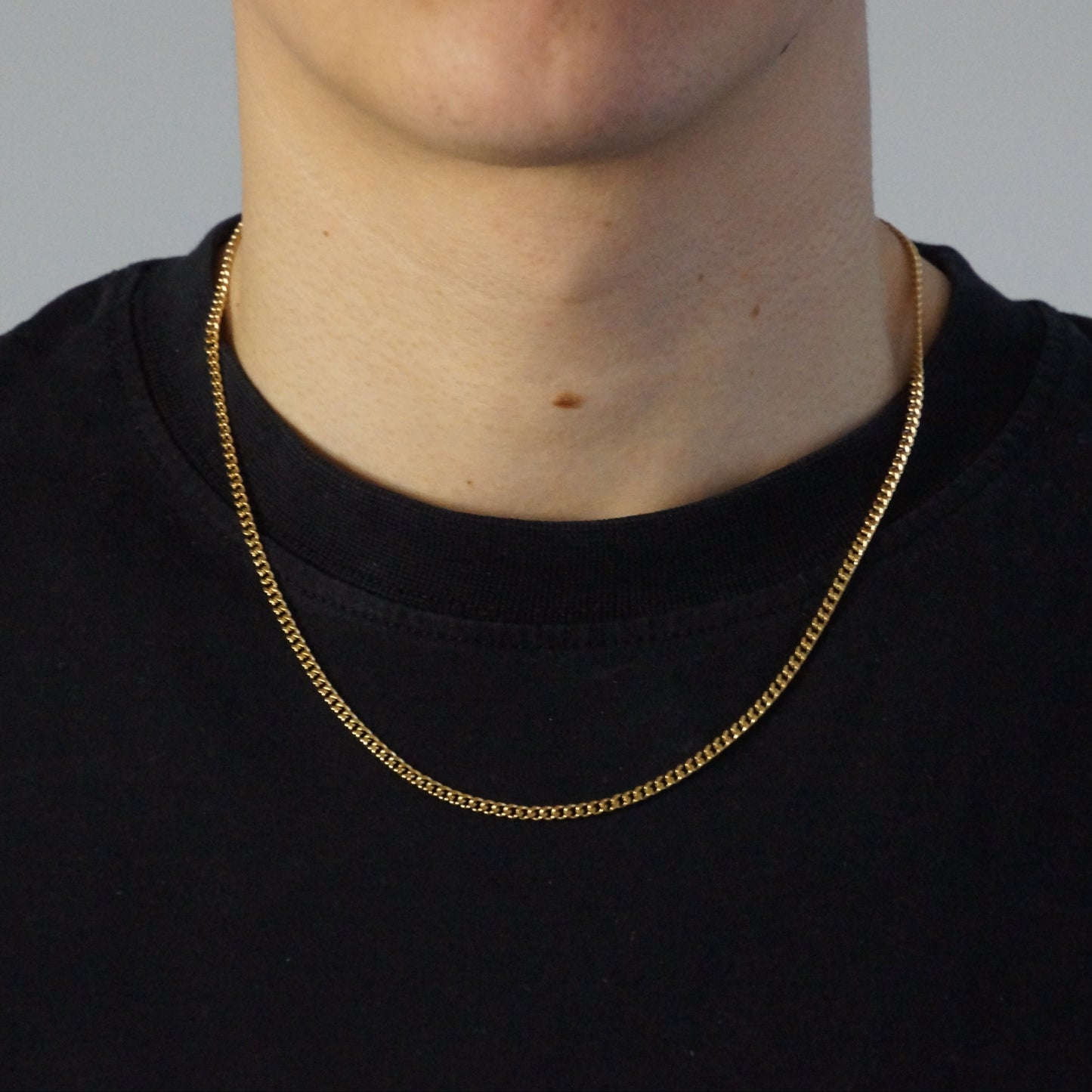 CLEAN CUBAN KETTING 3MM - 18K GOUD
