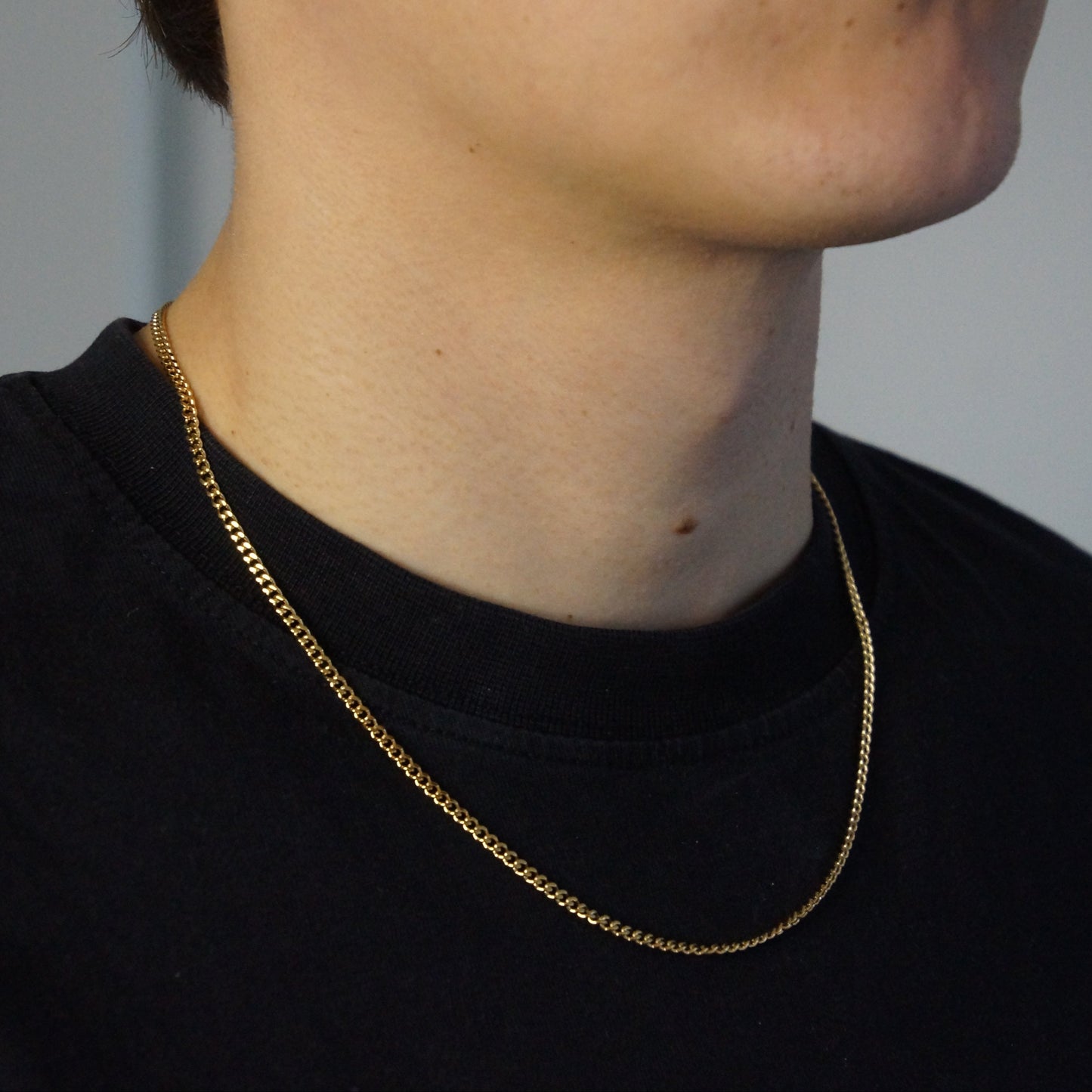 CLEAN CUBAN KETTING 3MM - 18K GOUD
