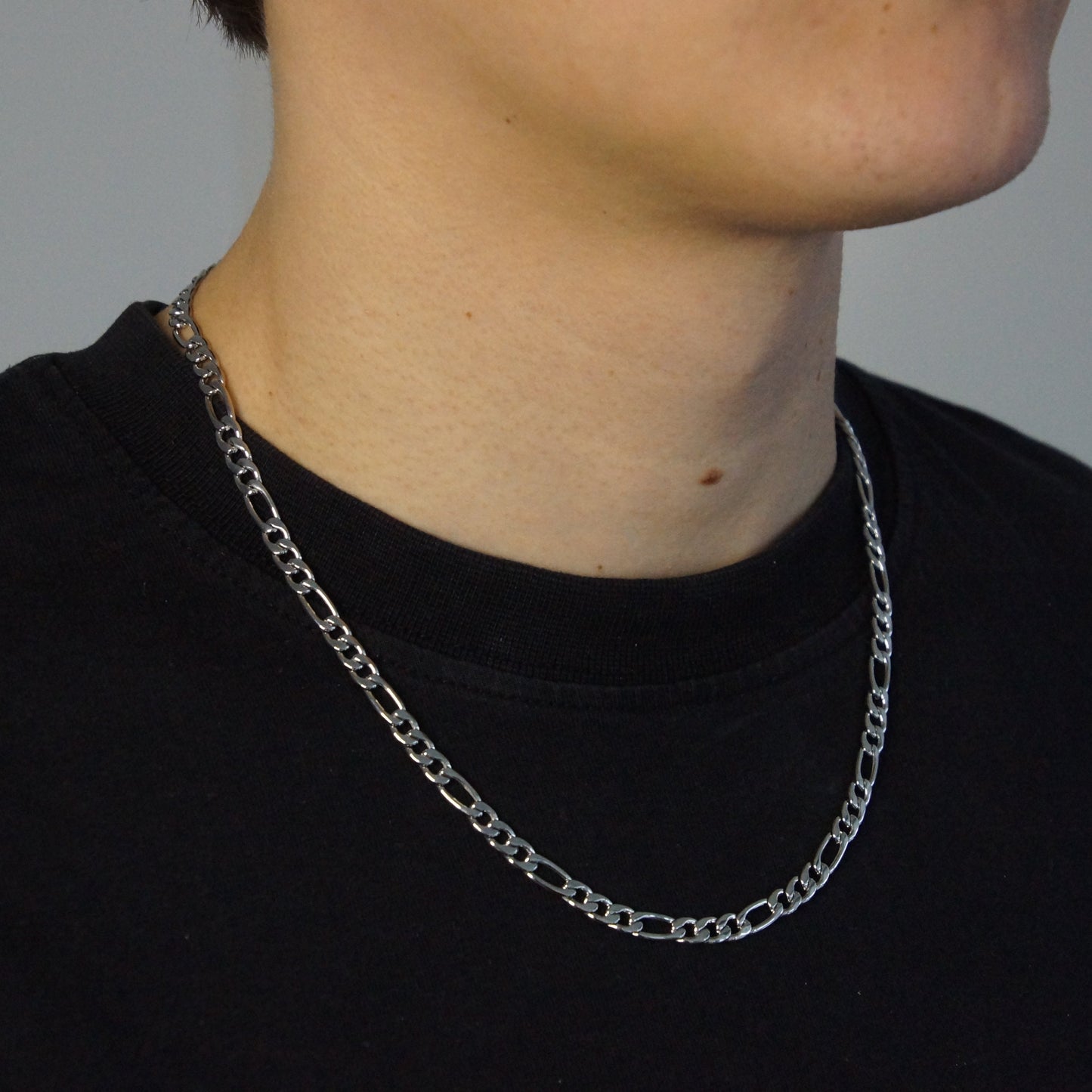 CLEAN FIGARO KETTING 5MM - WITGOUD