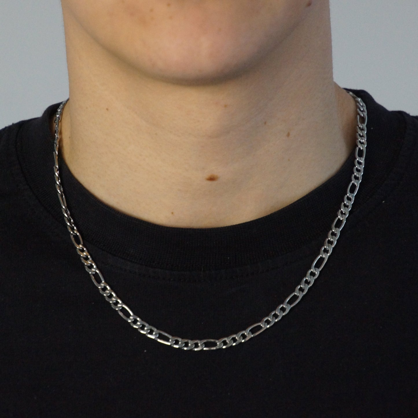 CLEAN FIGARO KETTING 5MM - WITGOUD