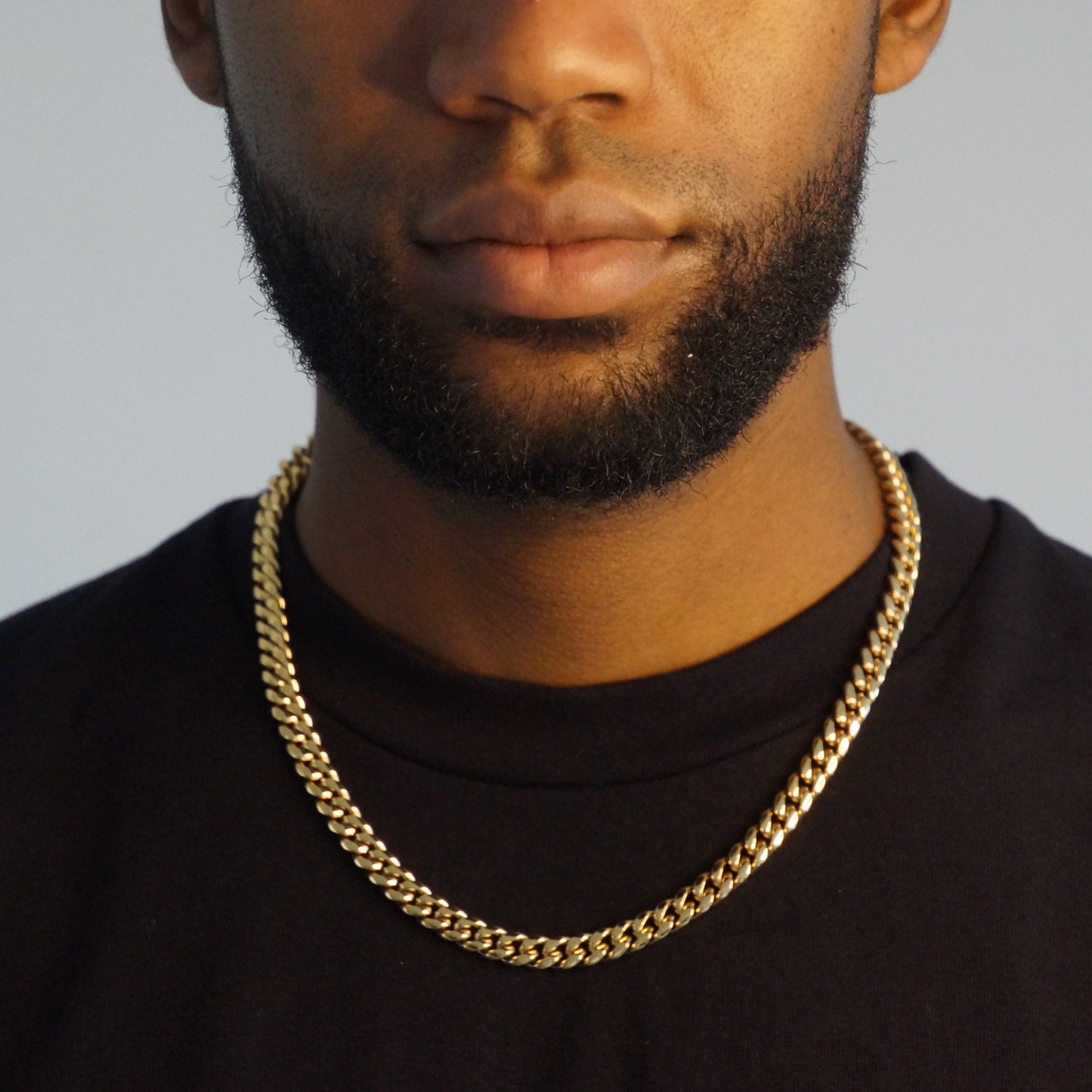 CLEAN CUBAN KETTING 8MM - 18K GOUD
