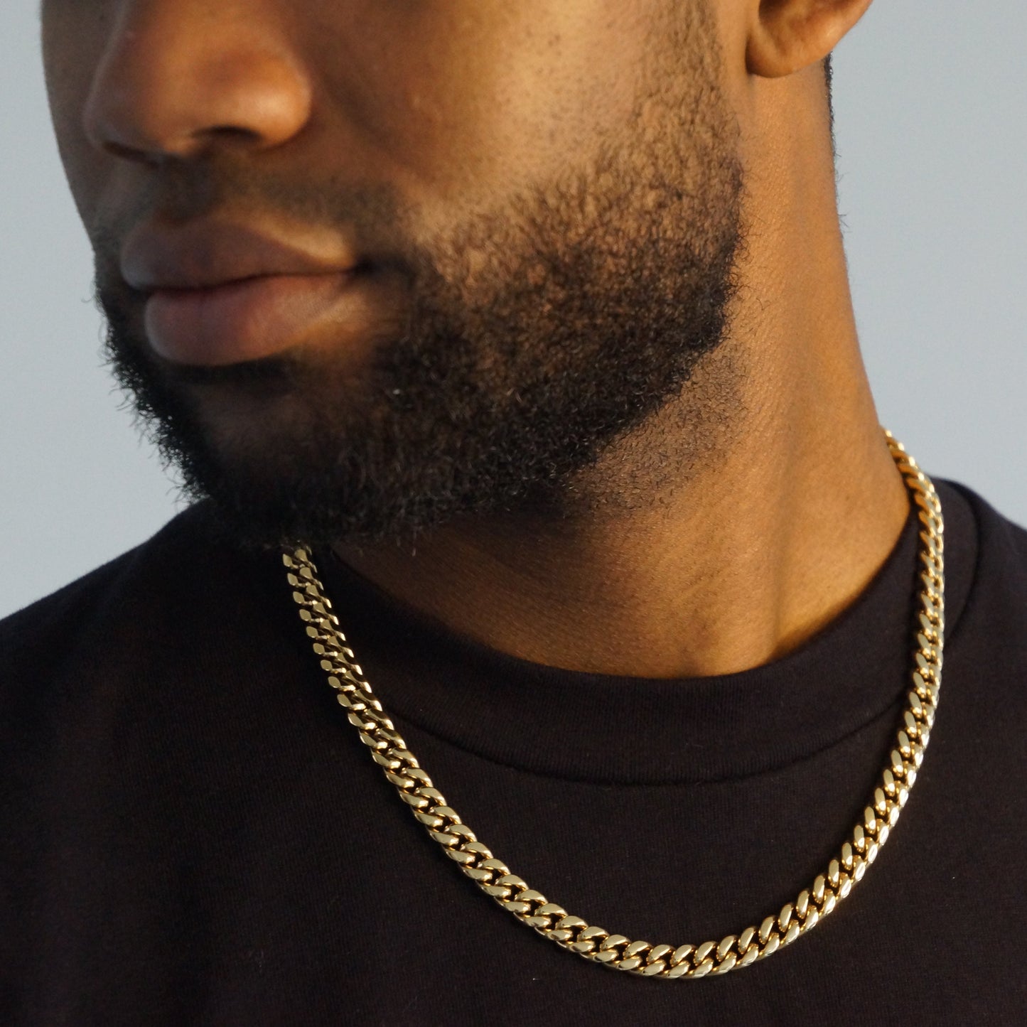 CLEAN CUBAN KETTING 8MM - 18K GOUD