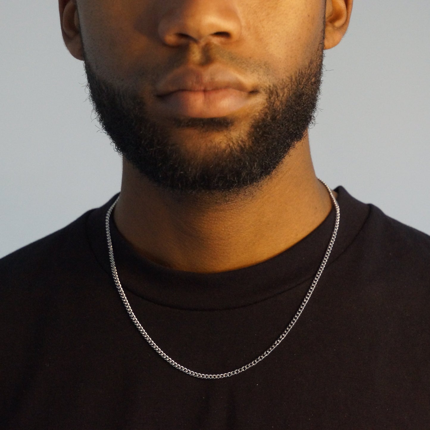 CLEAN CUBAN KETTING 3MM - WITGOUD