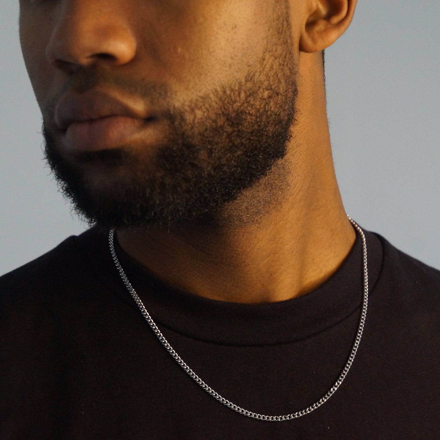 CLEAN CUBAN KETTING 3MM - WITGOUD
