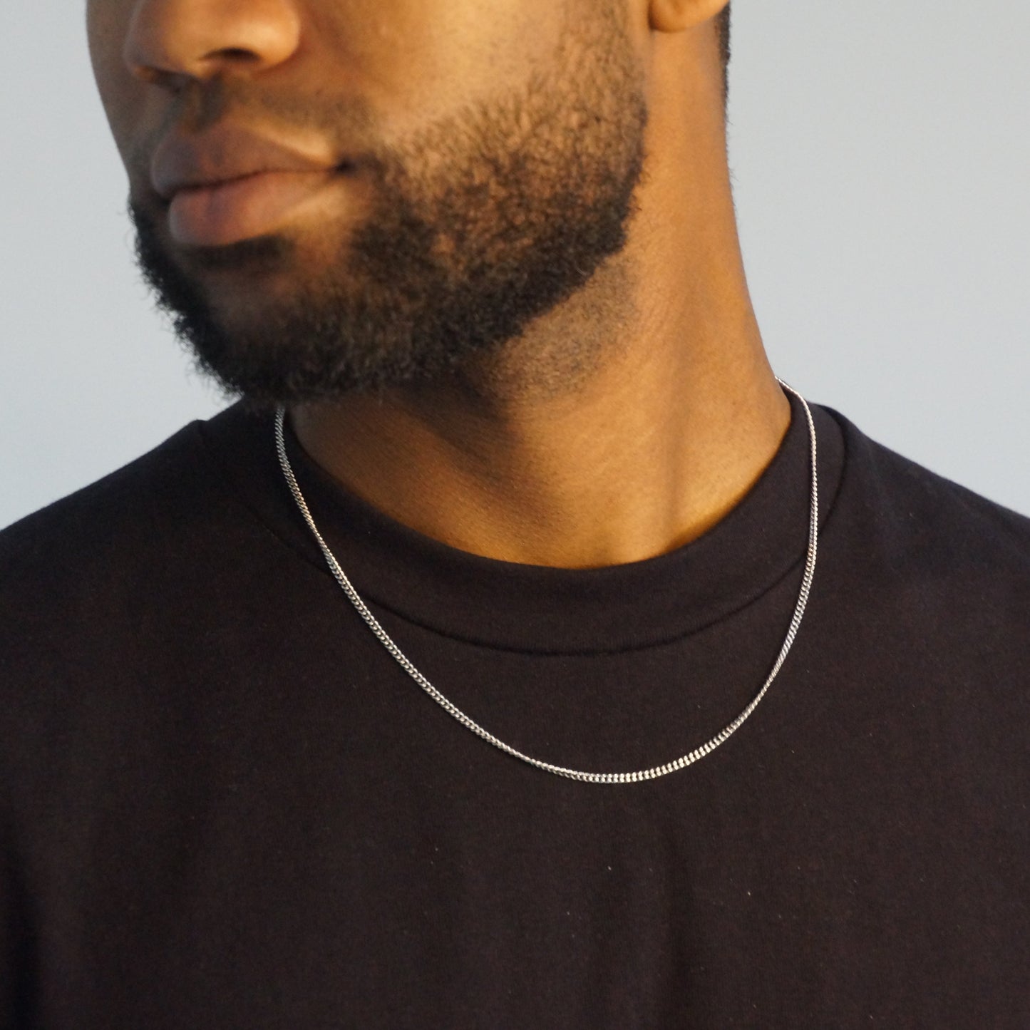 CLEAN CUBAN KETTING 2MM - WITGOUD