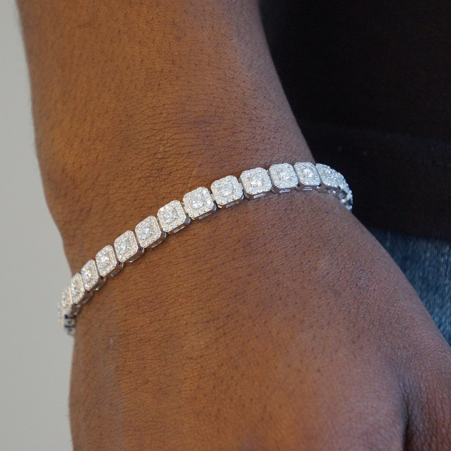 Moissanite diamanten armband heren / vrouwen