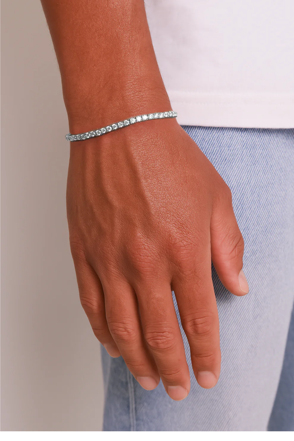 Moissanite tennis armband 3mm Witgoud / white gold