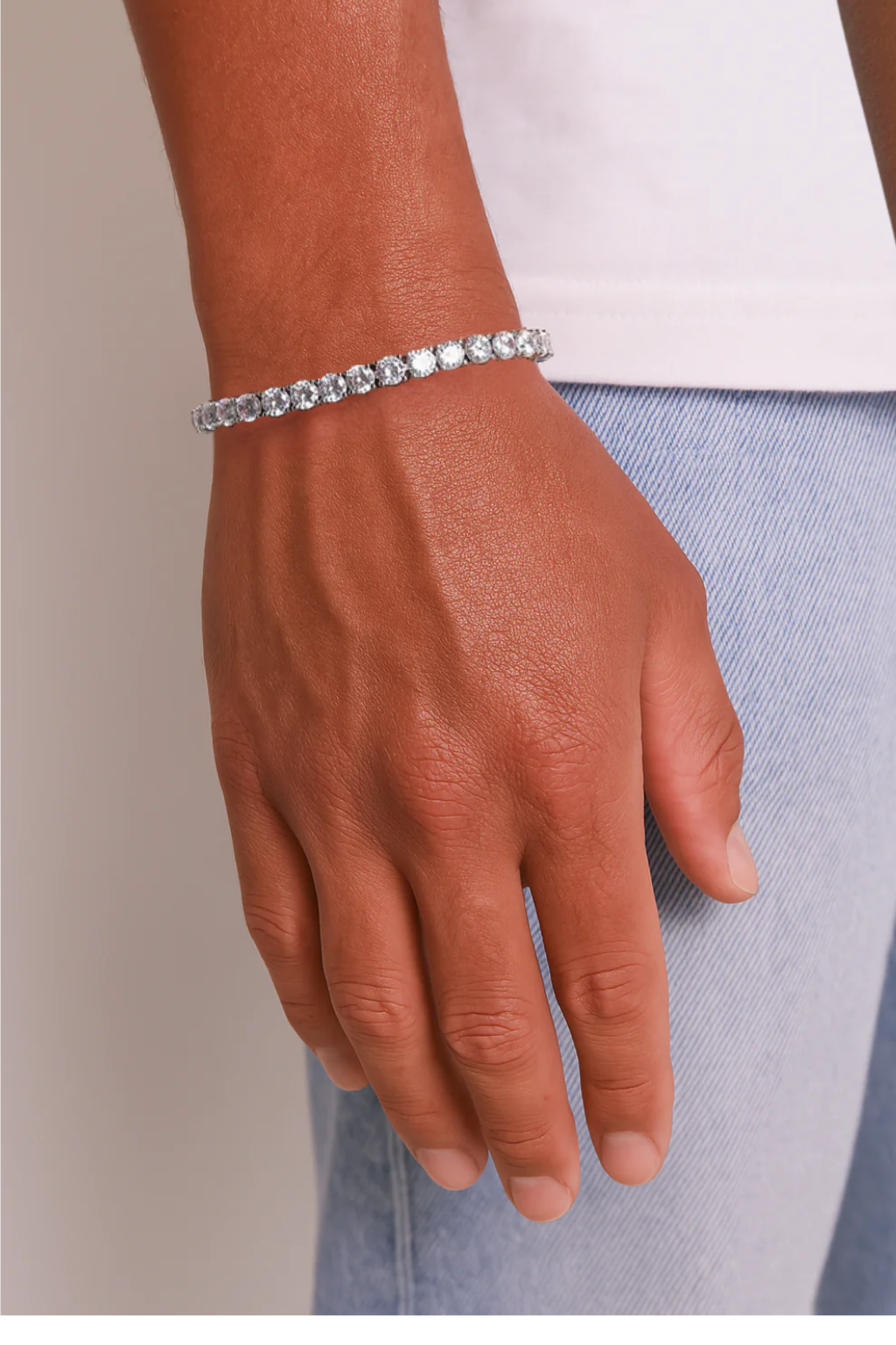 moissanite tennis armband 5mm witgoud / white gold