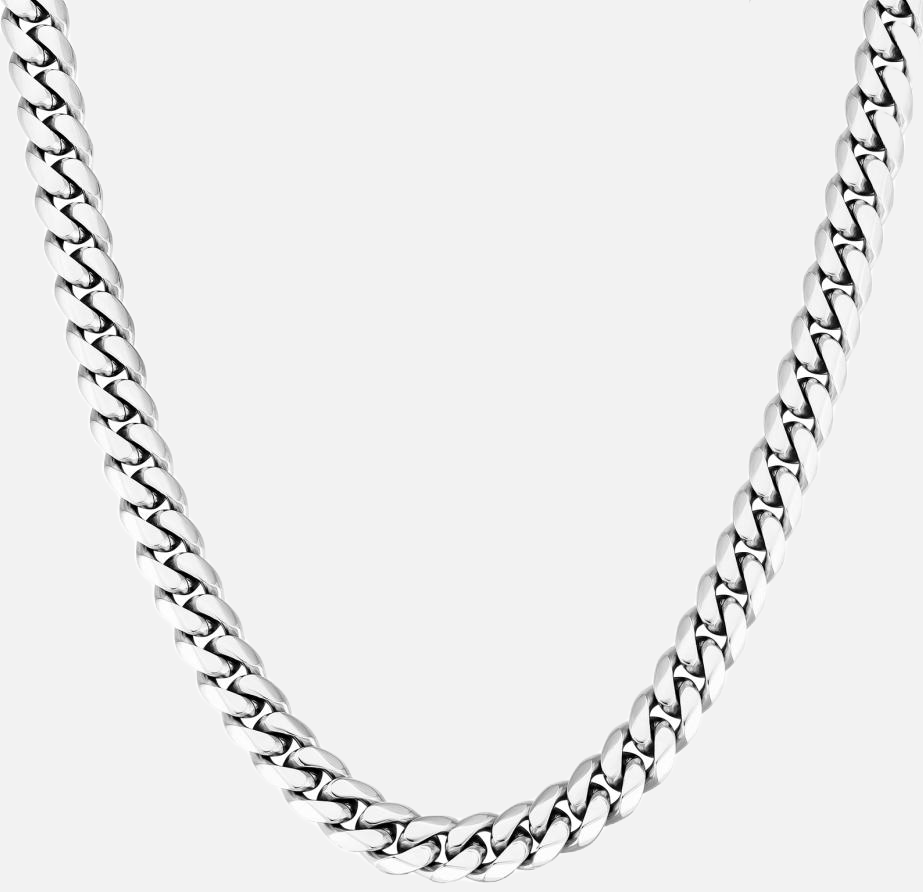 Cuban ketting 8mm witgoud / zilver / cuban ketting 8mm whitegold / silver