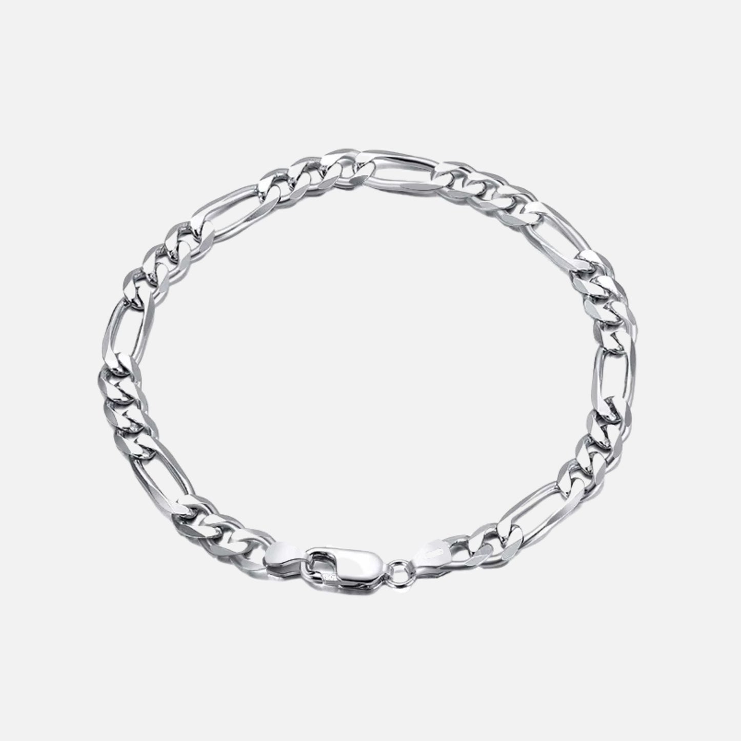 figaro armband zilver / witgoud 5mm - figaro bracelet silver / whitegold 5mm