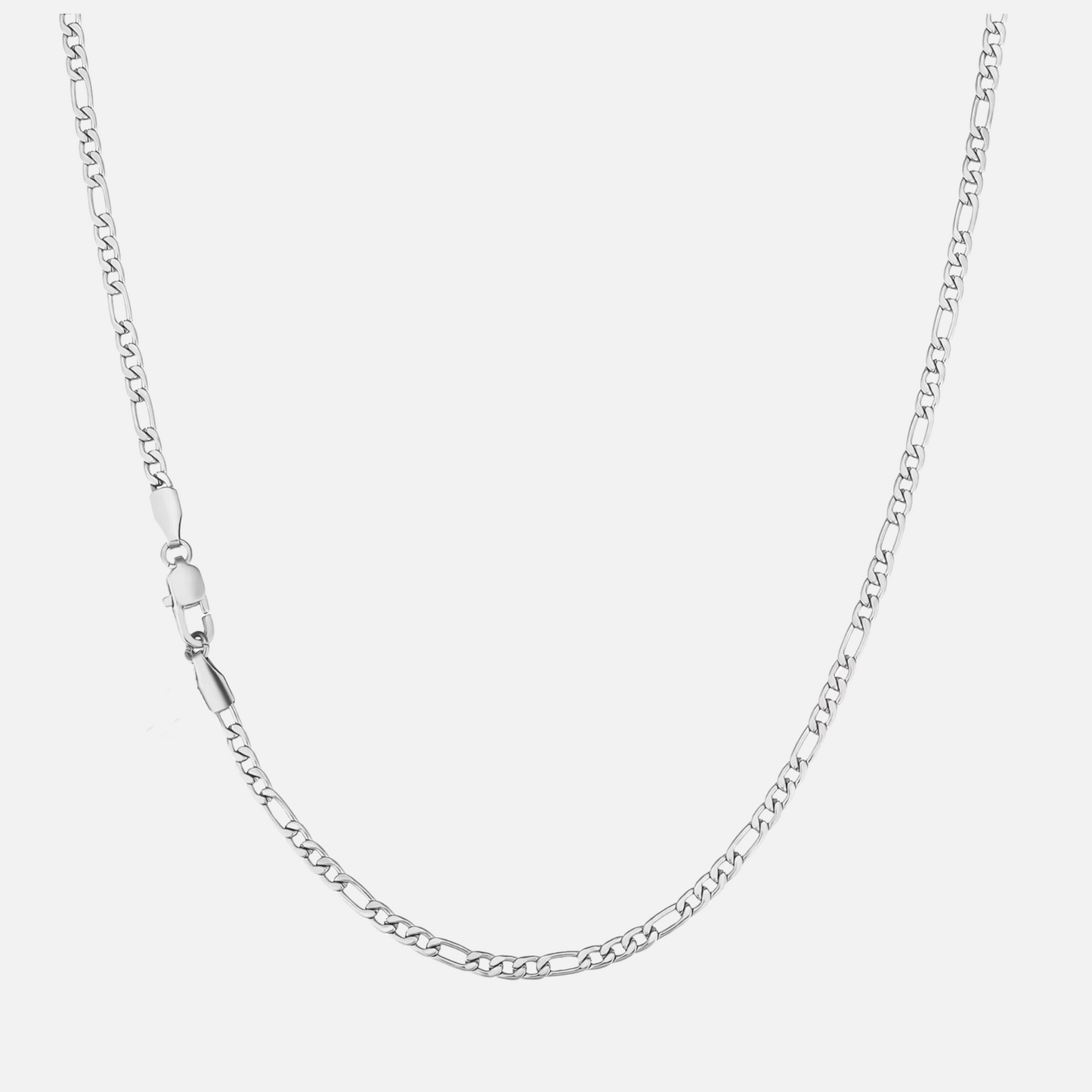Figaro ketting 3mm witgoud / zilver - figaro chain 3mm whitegold / silver