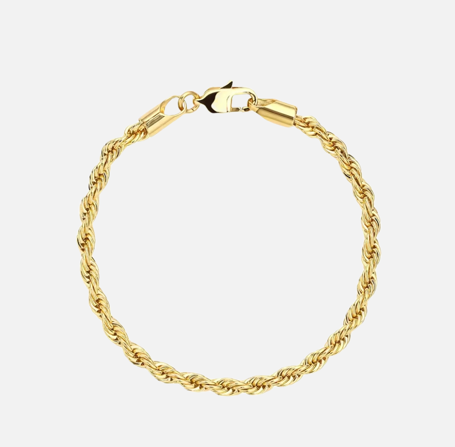 rope armband goud 3mm - rope bracelet gold 3mm