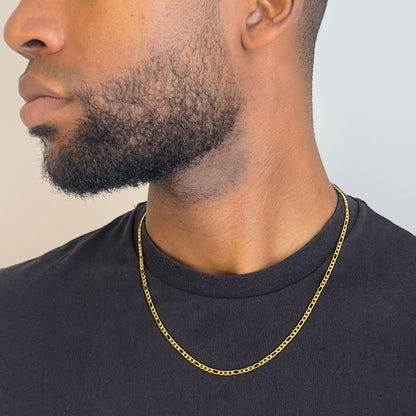 CLEAN FIGARO CHAIN 3MM - 18K GOLD