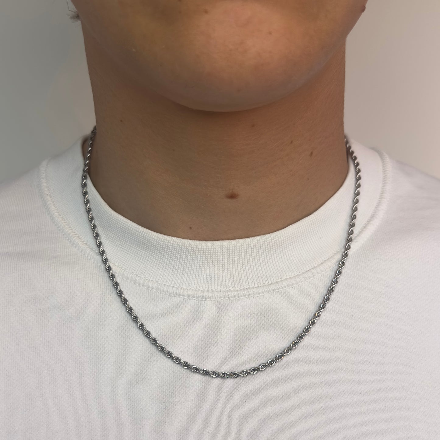 CLEAN ROPE CHAIN 3MM - WHITE GOLD