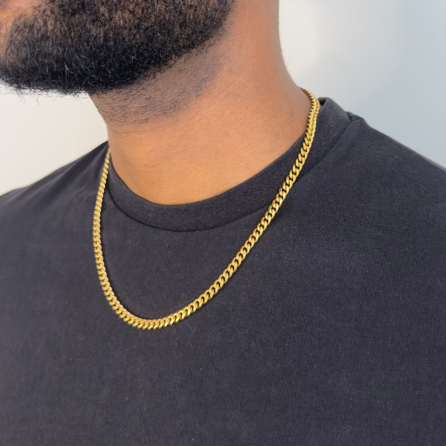 CLEAN CUBAN CHAIN 5MM - 18K GOLD