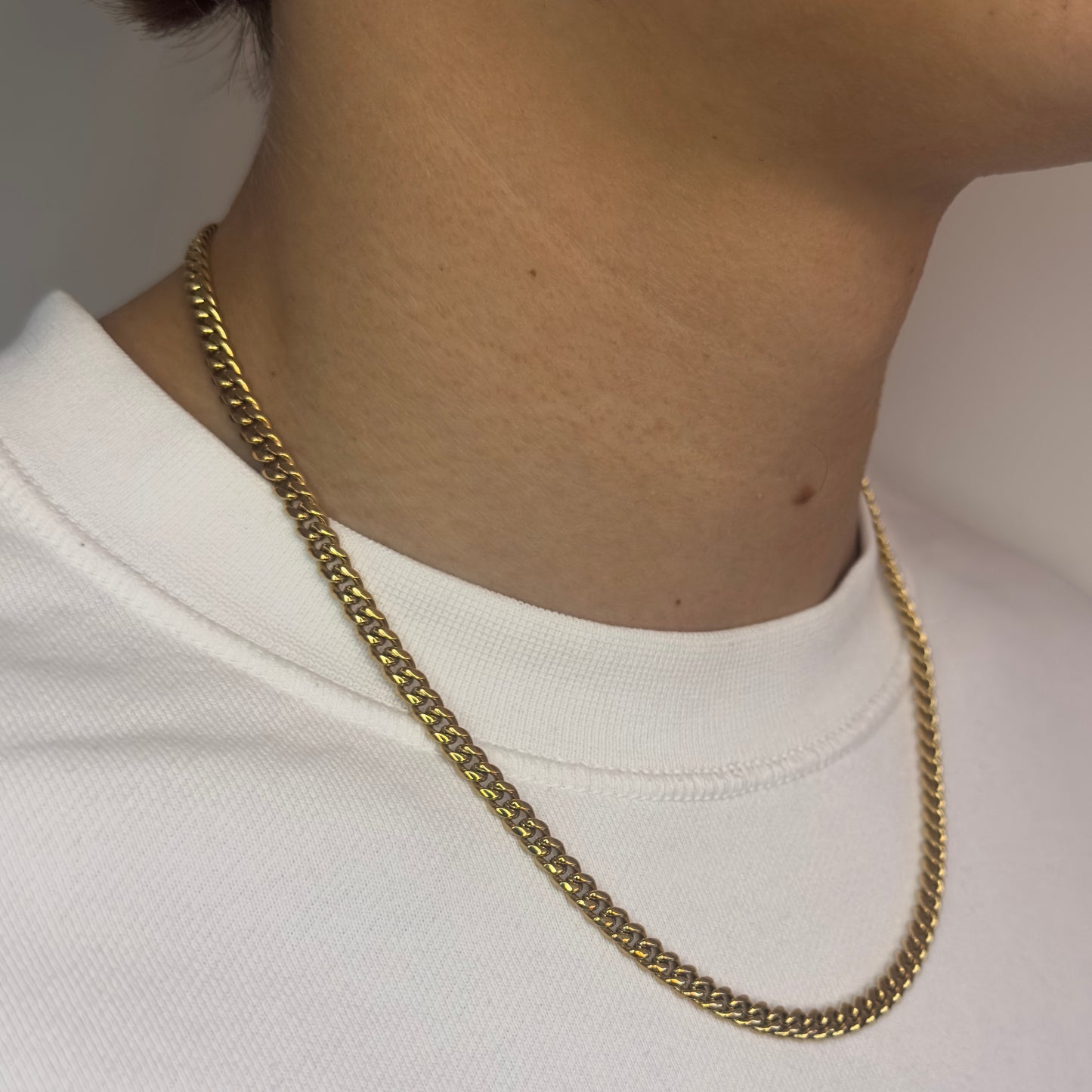 CLEAN CUBAN CHAIN 5MM - 18K GOLD