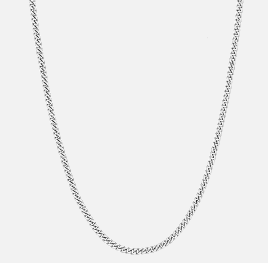 Cuban ketting zilver / witgoud 3mm - cuban chain silver / whitegold 3mm