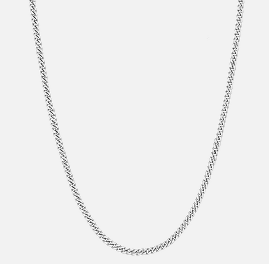 Cuban ketting zilver / witgoud 3mm - cuban chain silver / whitegold 3mm