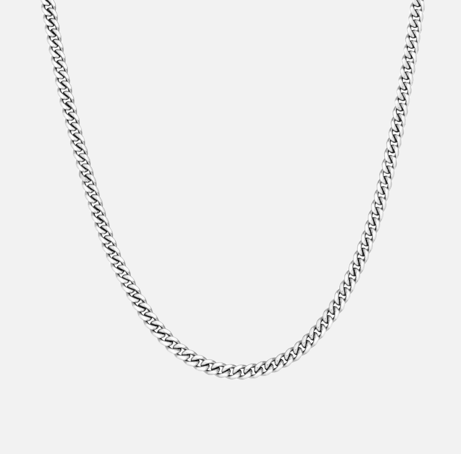 cuban ketting 5mm witgoud / zilver - cuban chain 5mm whitegold / silver