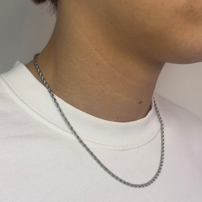 CLEAN ROPE CHAIN 3MM - WHITE GOLD