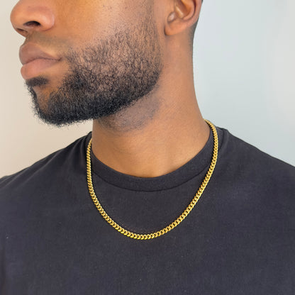 CLEAN CUBAN CHAIN 5MM - 18K GOLD