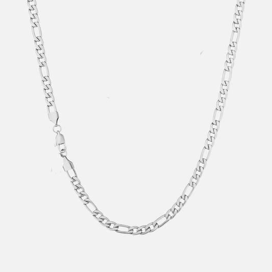 Figaro ketting 5mm witgoud / zilver - figaro chain 5mm whitegold / silver