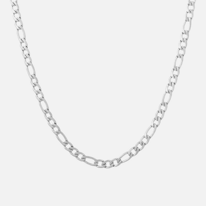 Figaro ketting 5mm witgoud / zilver - figaro chain 5mm whitegold / silver