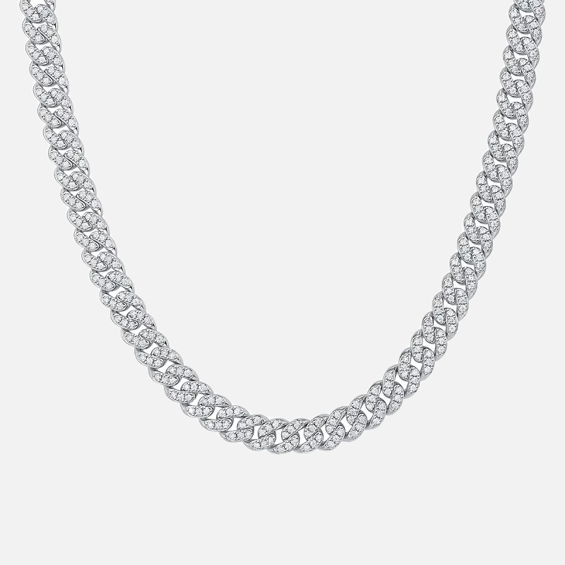 MOISSANITE ICED CUBAN KETTING 6MM - WITGOUD