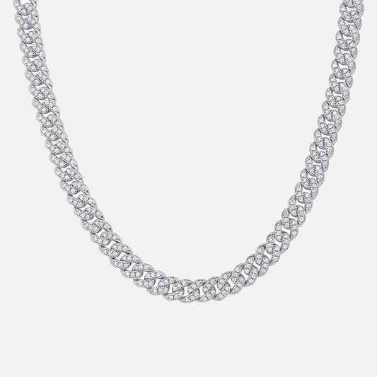 MOISSANITE ICED CUBAN KETTING 6MM - WITGOUD