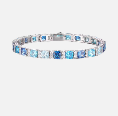 Moissanite ocean blue diamond bracelet / oceaan blauwe diamant armband