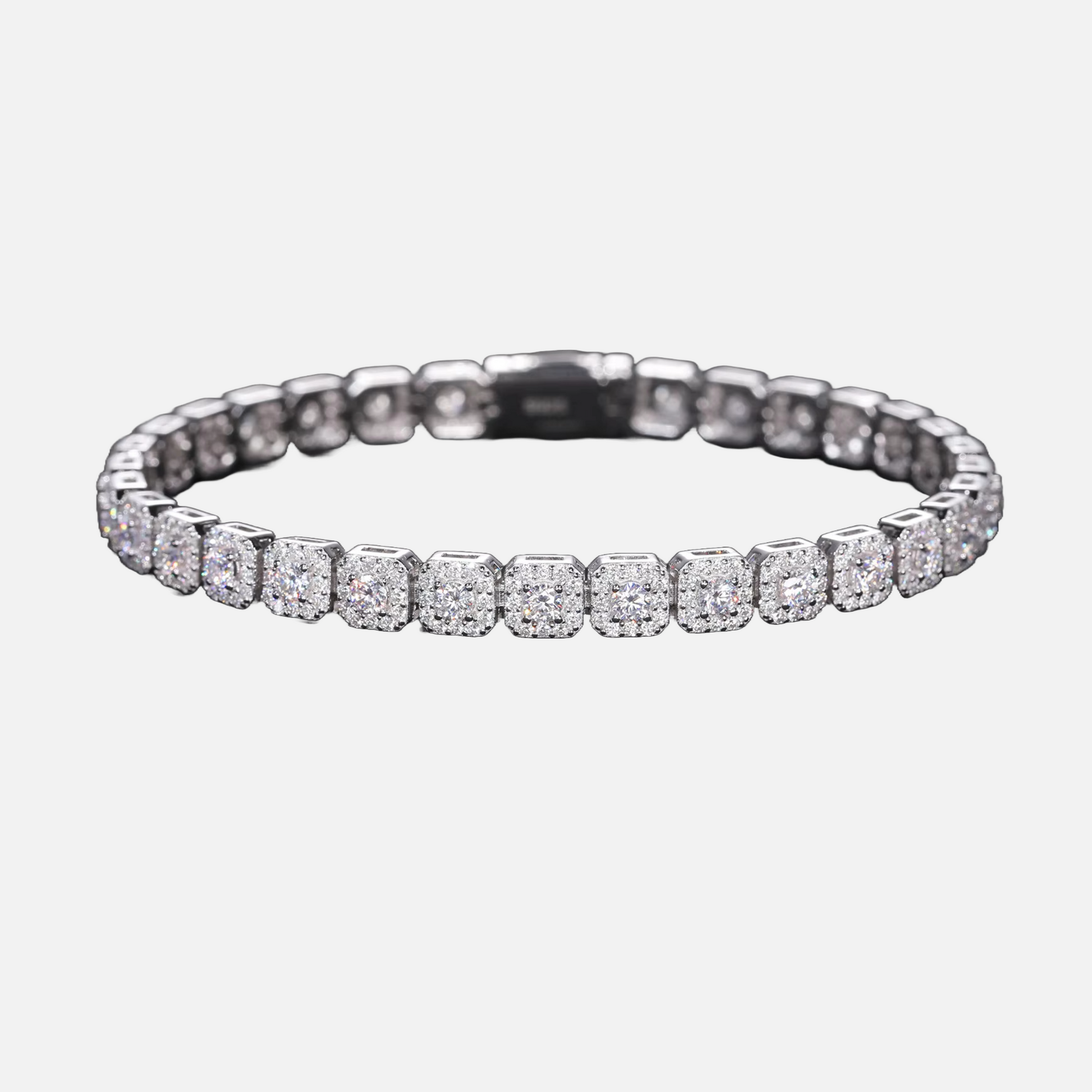 Moissanite sqaure diamond armband witgoud / zilver - whitegold / silver bracelet