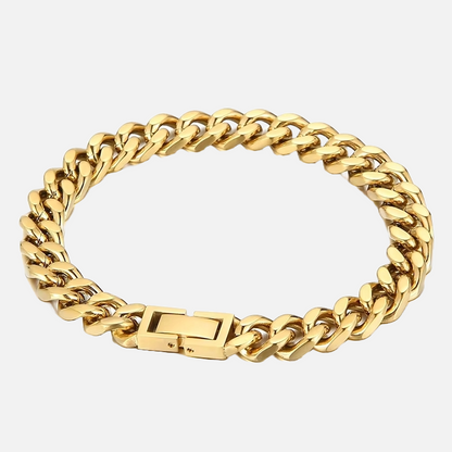 CLEAN CUBAN ARMBAND 8MM - 18K GOUD