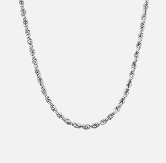 rope ketting zilver / witgoud 3mm - rope chain silver / whitegold 3mm