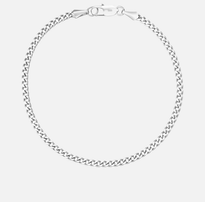 cuban armband zilver / witgoud 3mm - cuban bracelet silver / whitegold 3mm