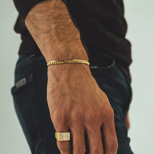 CLEAN CUBAN BRACELET 5MM - 18K GOLD