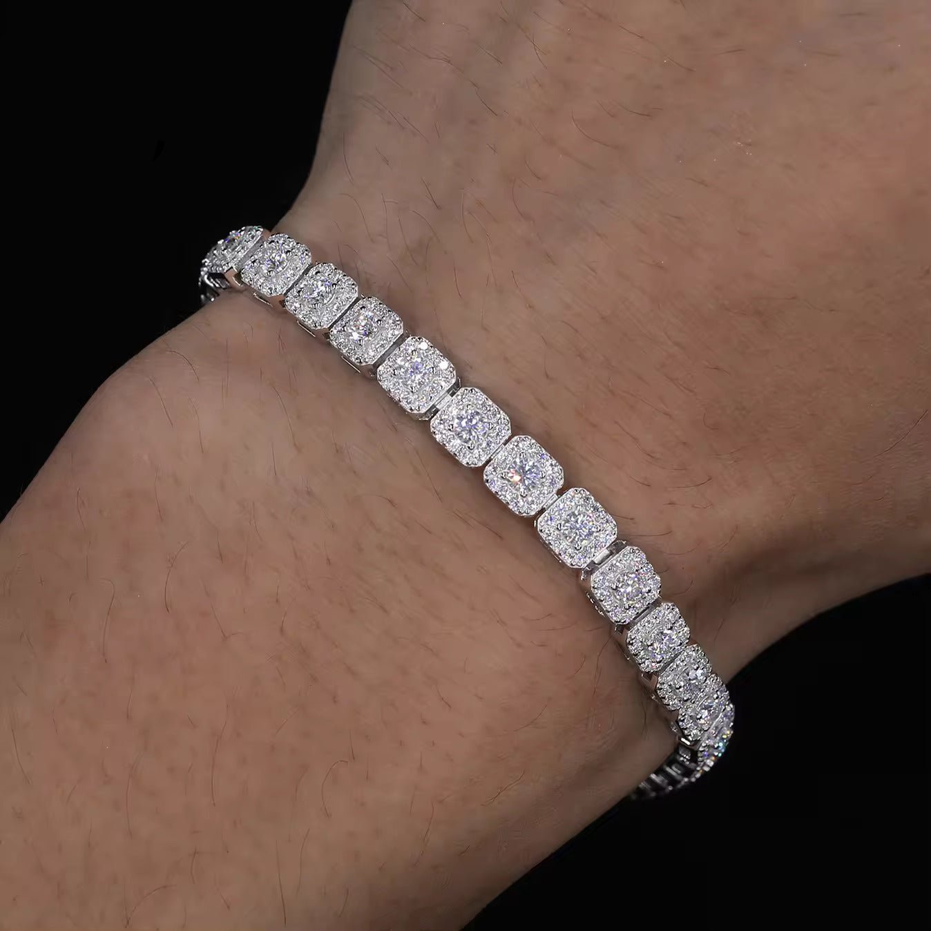 MOISSANITE SQUARE DIAMANT ARMBAND - WITGOUD