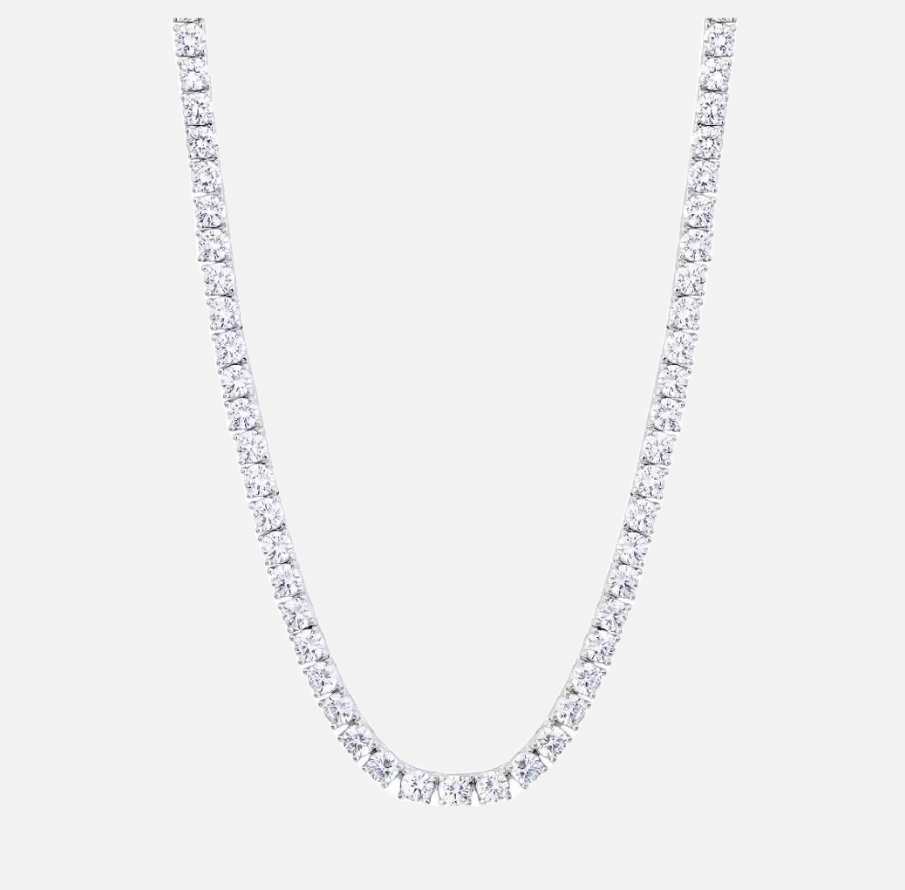 moissanite tennis chain 3mm whitegold / moissanite tennis ketting 3mm witgoud