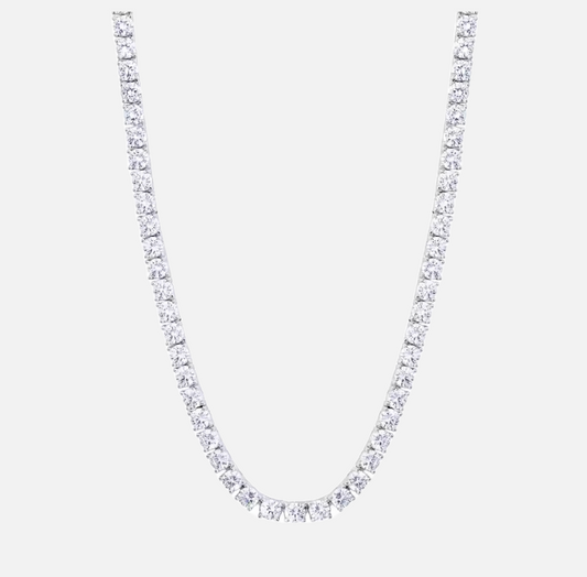 moissanite tennis chain 3mm whitegold / moissanite tennis ketting 3mm witgoud